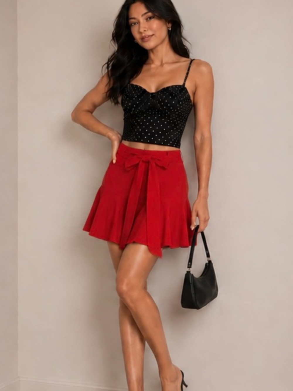Zara Red Skater Skort